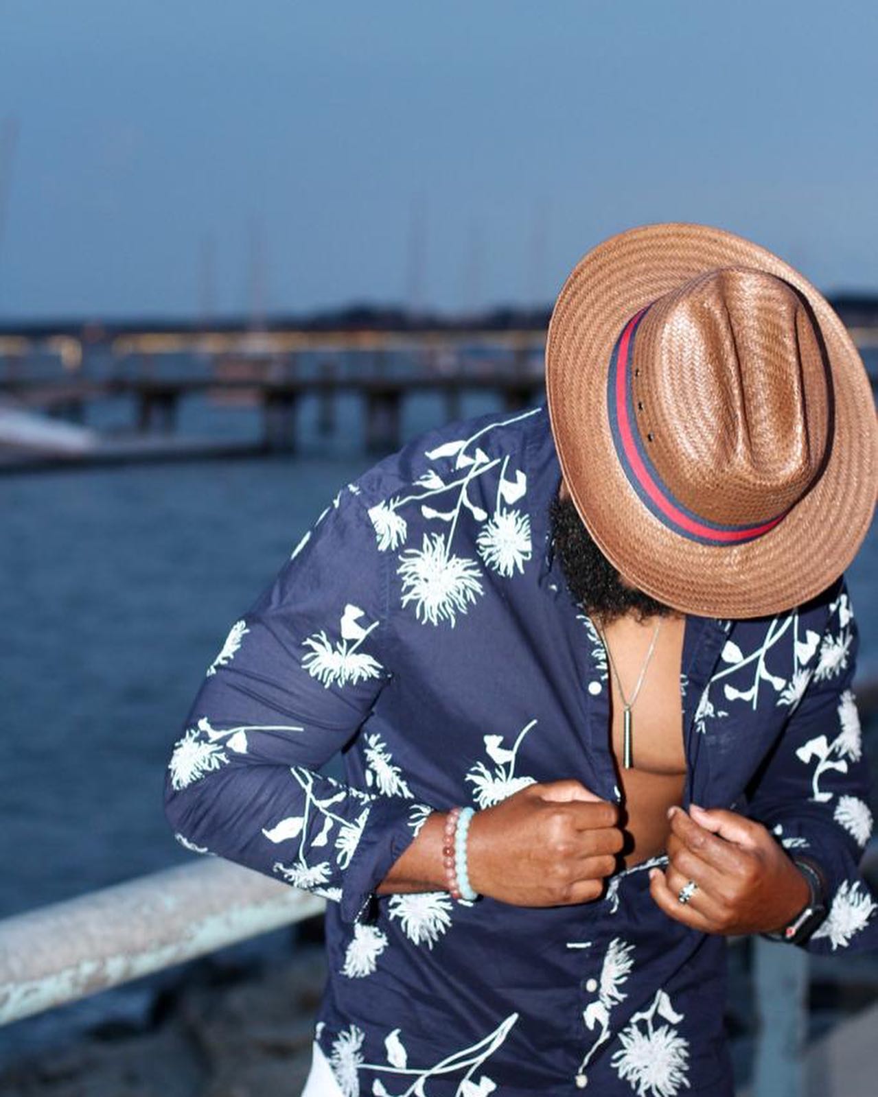 Miller Ranch Fedora -- Patriotic Straw