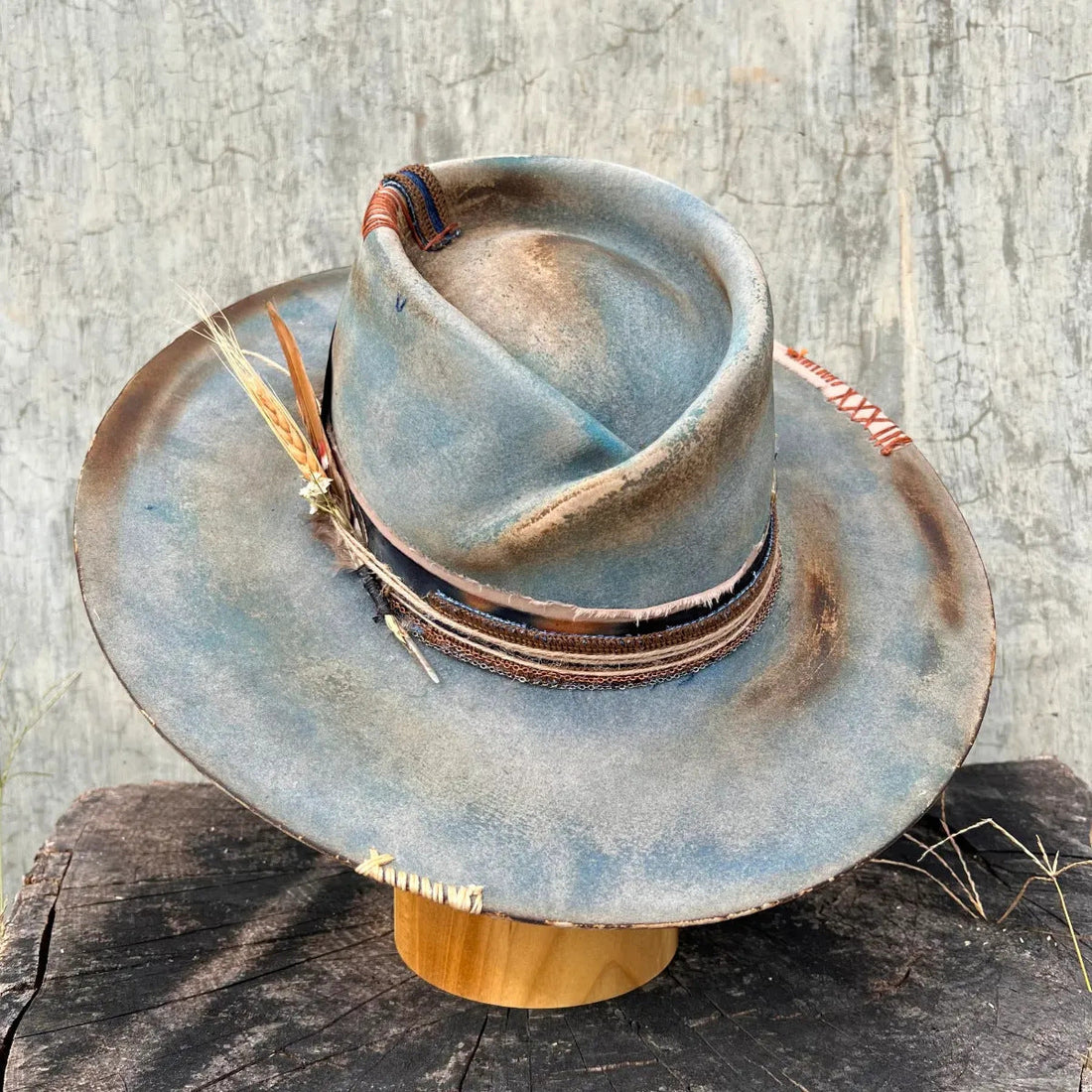 Distressed Felt-Fedora Hat