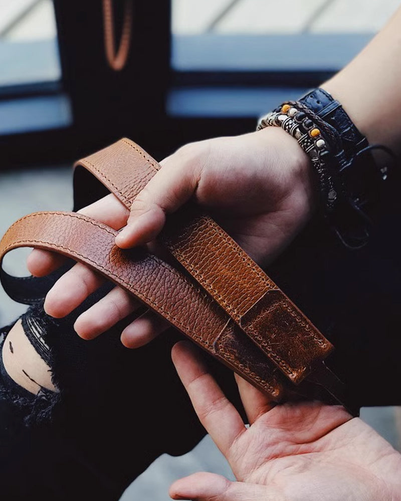 Camera Strap Hand-stitched from Thick Cowhide Leather｜FUJIFILM Sony Leica