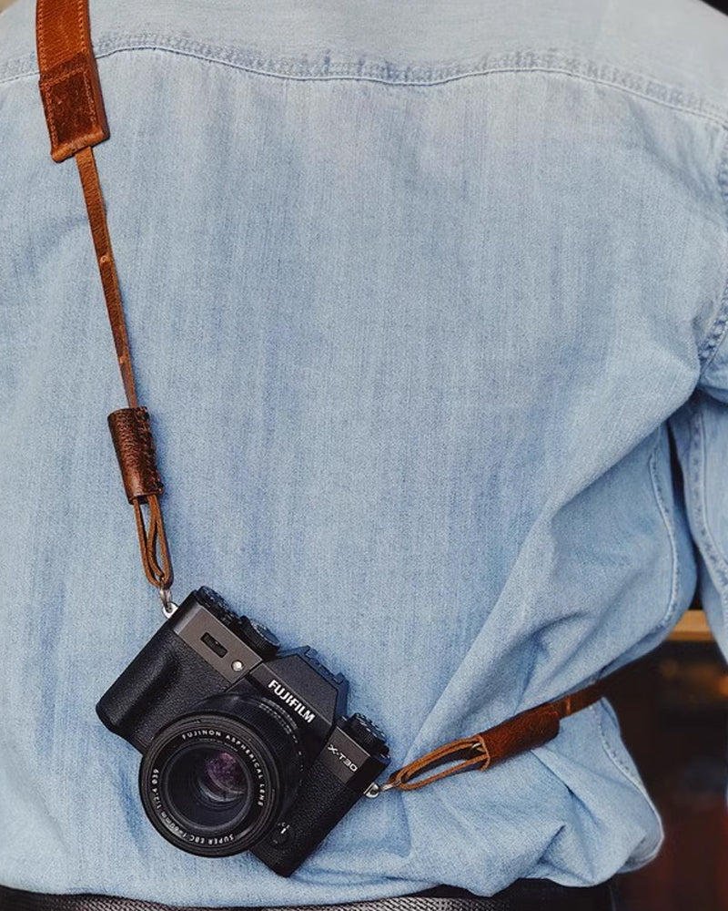 Camera Strap Hand-stitched from Thick Cowhide Leather｜FUJIFILM Sony Leica