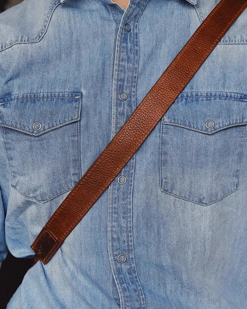 Camera Strap Hand-stitched from Thick Cowhide Leather｜FUJIFILM Sony Leica