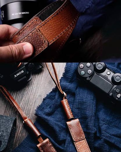 Camera Strap Hand-stitched from Thick Cowhide Leather｜FUJIFILM Sony Leica